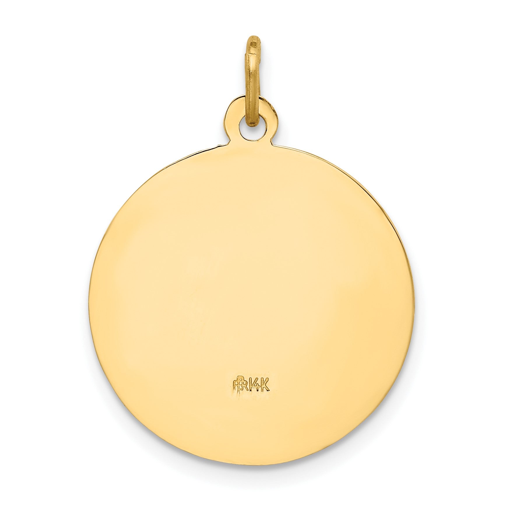 14k Polished and Satin Solid Small Round St. Joseph Medal Pendant