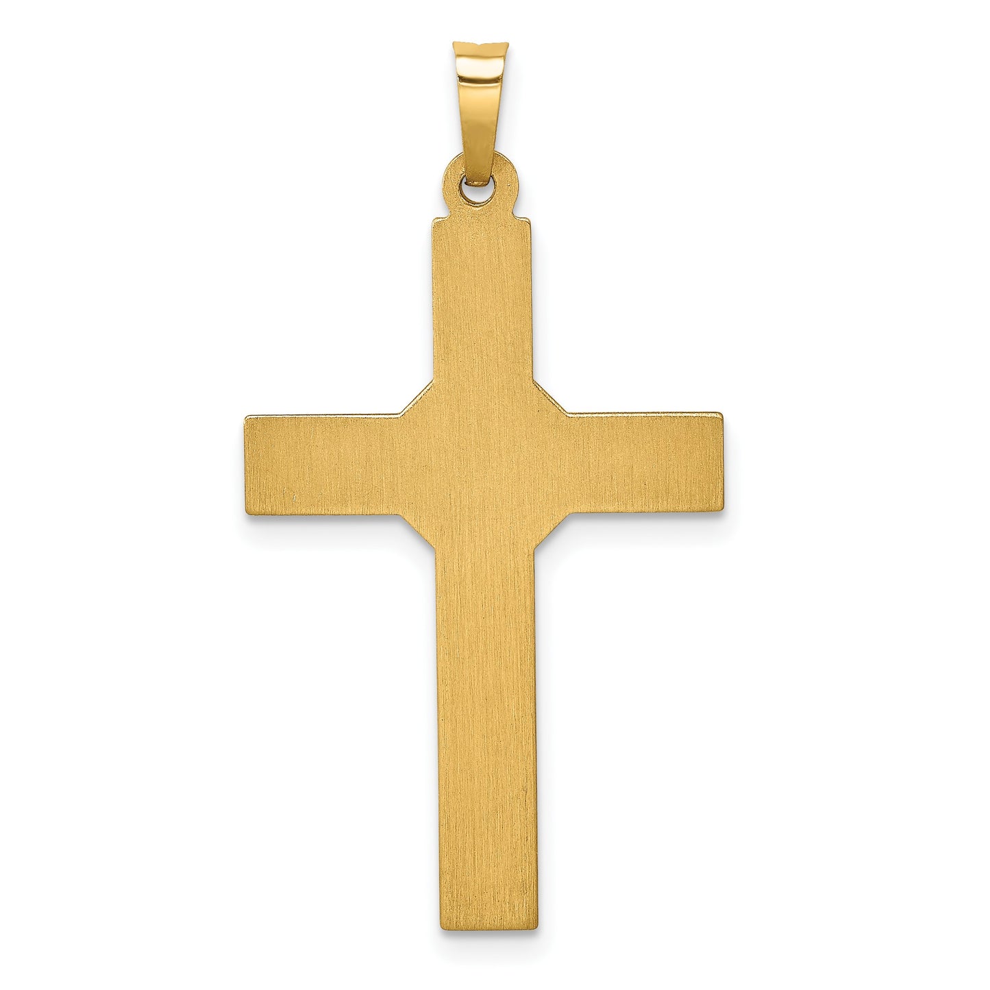 14k and White Rhodium Hollow Polished Center -X- Cross Pendant