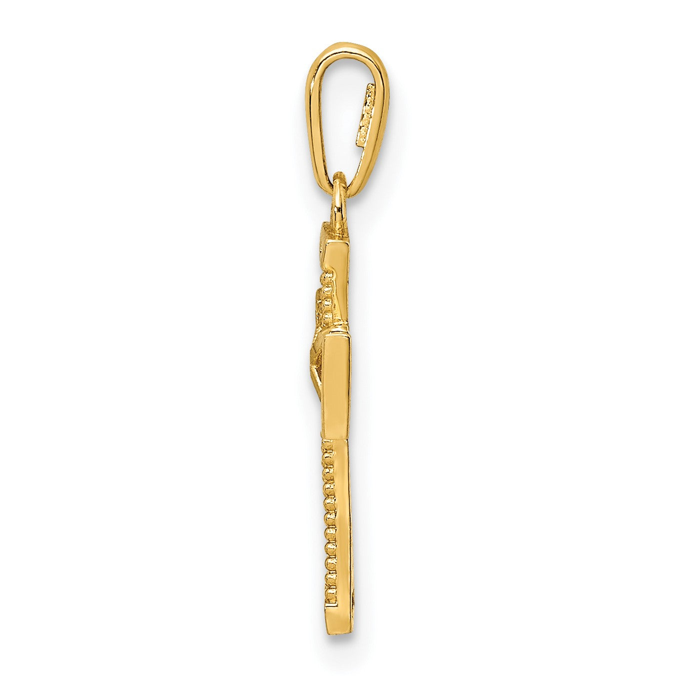 14K Diamond-cut -X- Center Cross Pendant