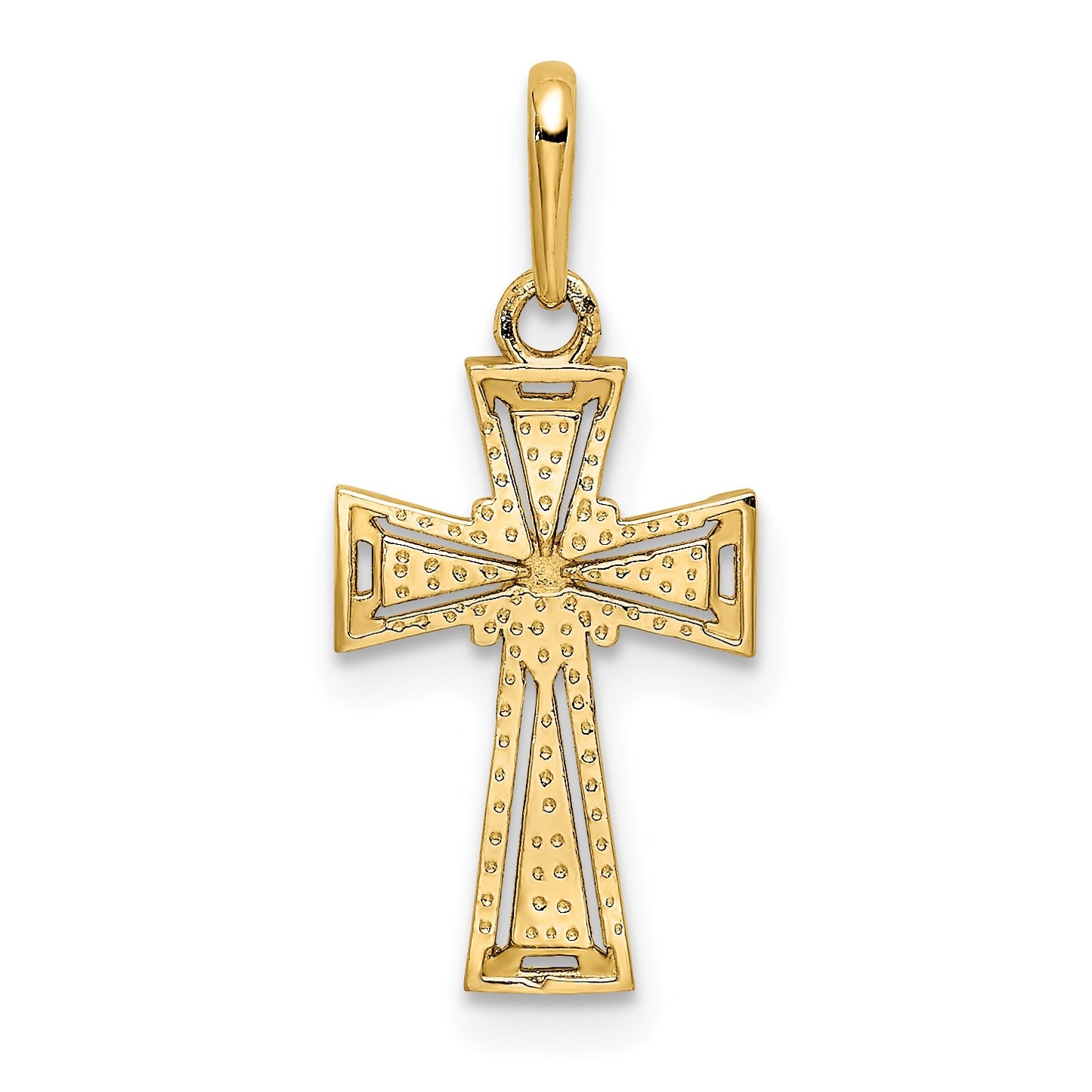 14K Diamond-cut -X- Center Cross Pendant