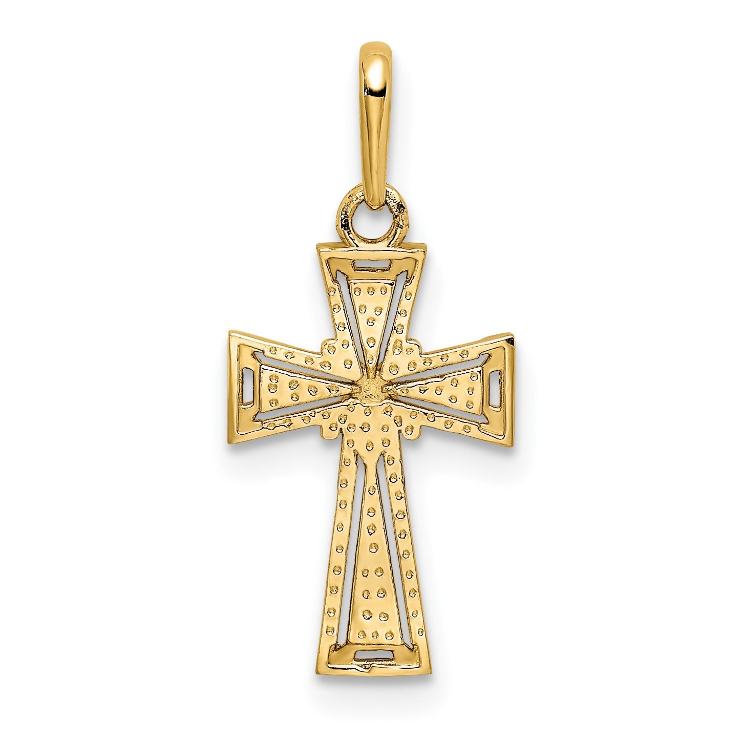 14K Diamond-cut -X- Center Cross Pendant