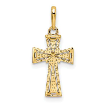 14K Diamond-cut -X- Center Cross Pendant
