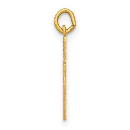 14k Heart Cross Charm