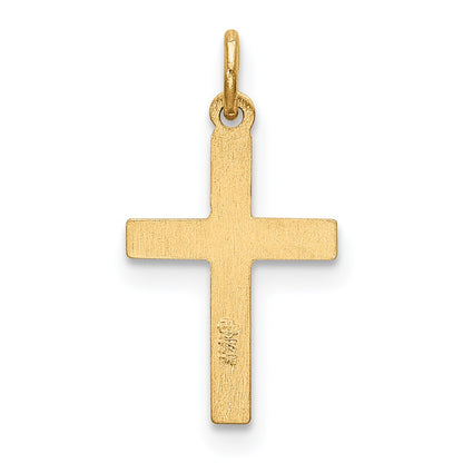 14k Heart Cross Charm