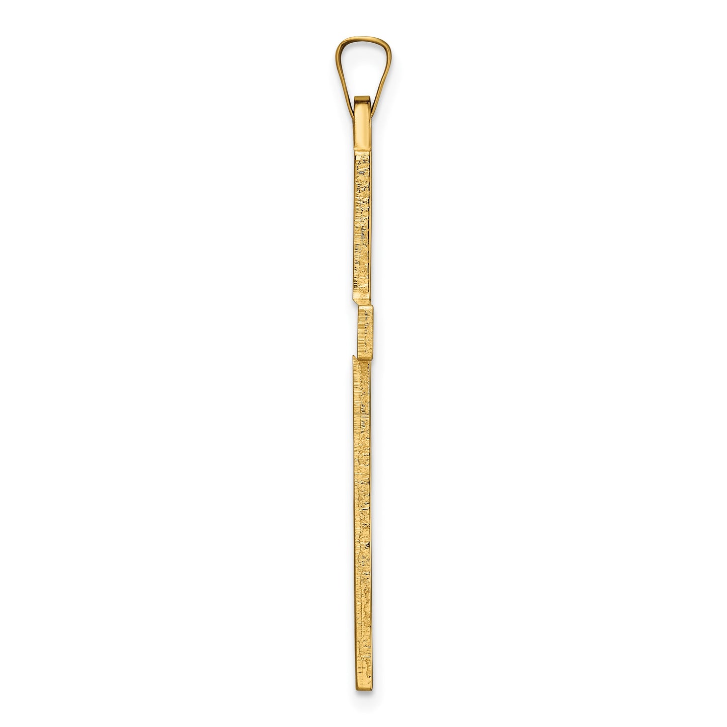 14k Polished Solid Cross Pendant