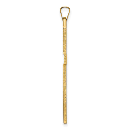 14k Polished Solid Cross Pendant
