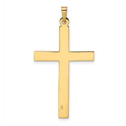 14k Polished Solid Cross Pendant