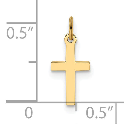 14k Polished Solid Cross Pendant