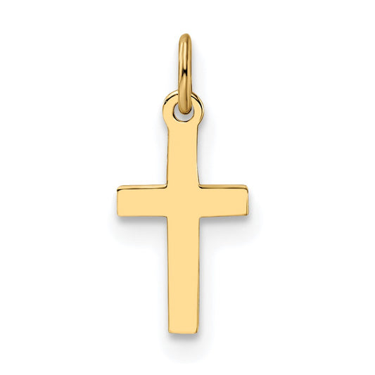 14k Polished Solid Cross Pendant