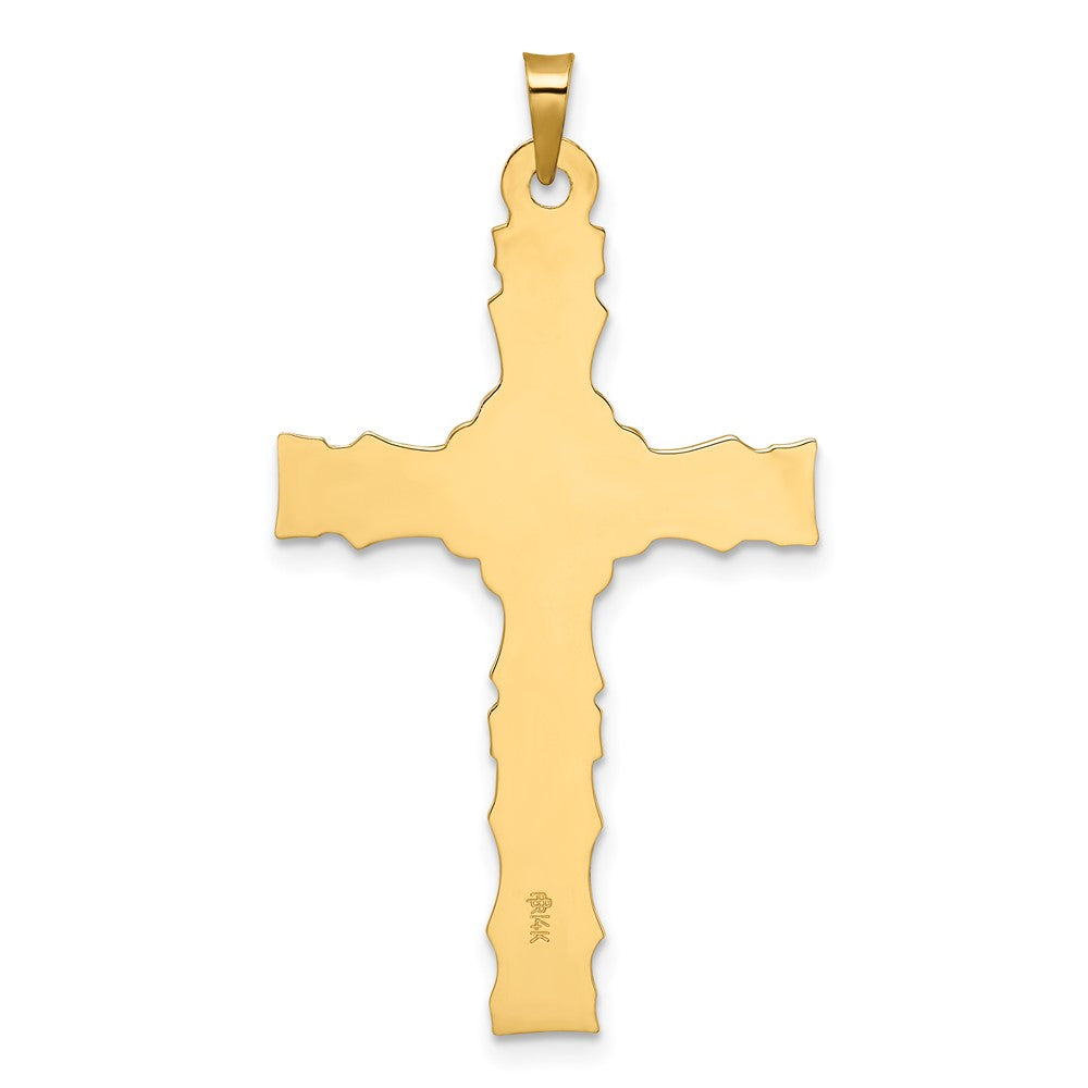 14k Two-tone Solid INRI Crucifix Pendant