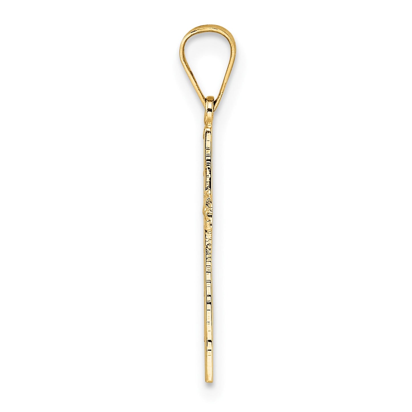 14k Polished Solid Cut-out Cross Pendant