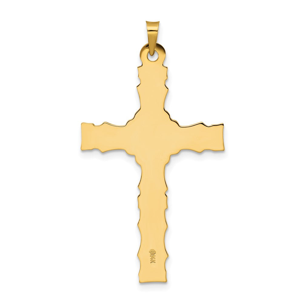 14k Polished Solid Fancy Design Cross Pendant