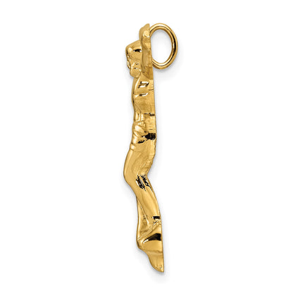 14k Polished Solid Risen Christ Chain Slide