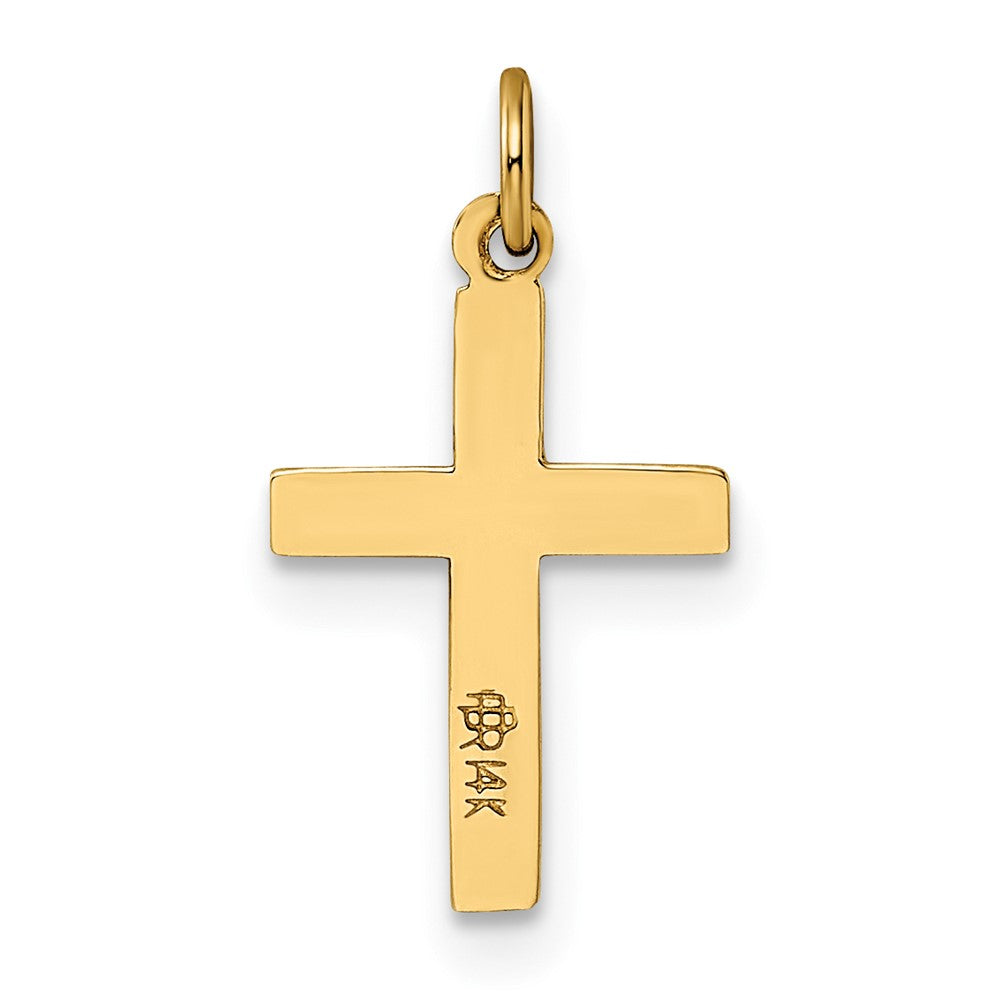 14k Polished and Textured Solid Cross Pendant