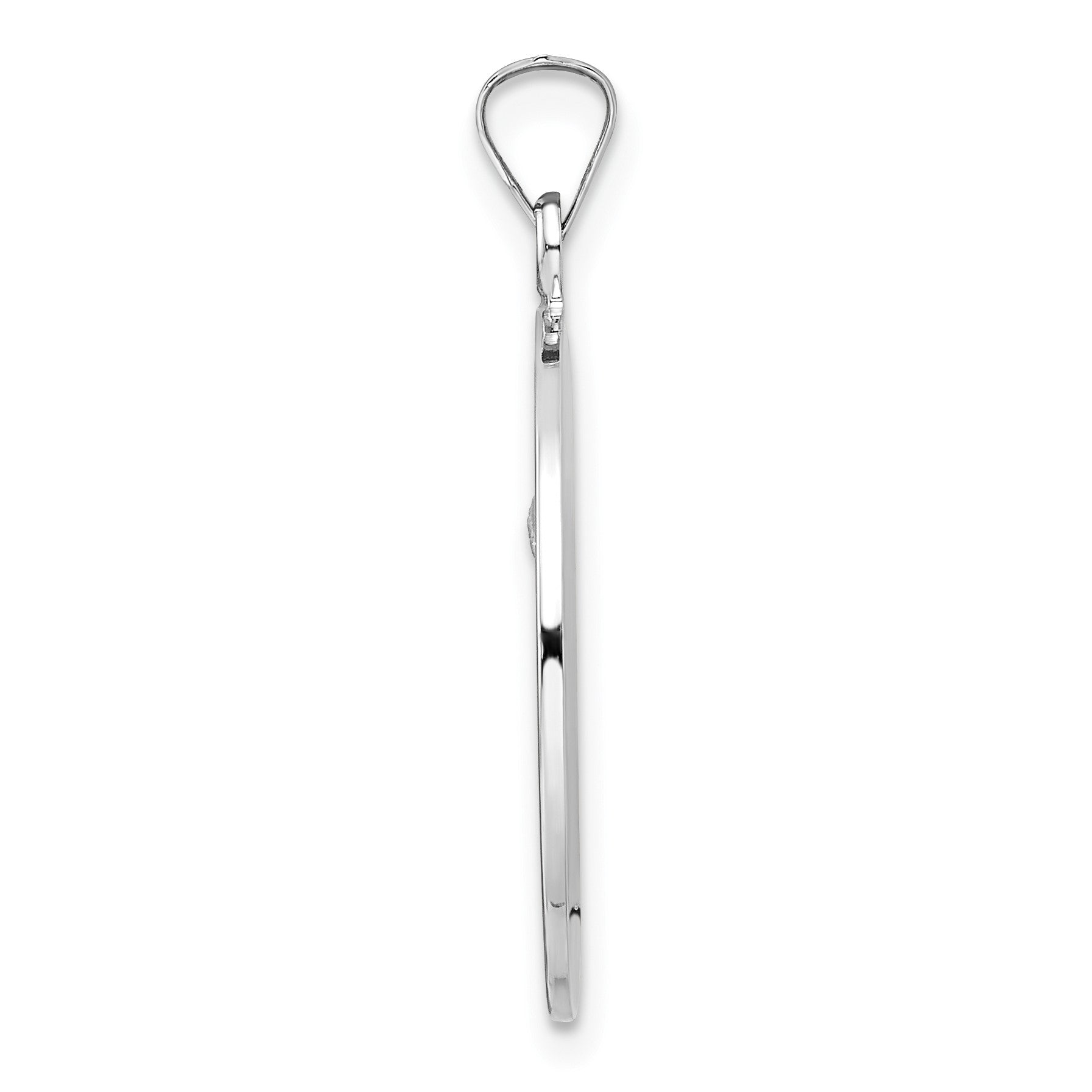 14k White Gold Polished Solid St Anthony Medal Pendant