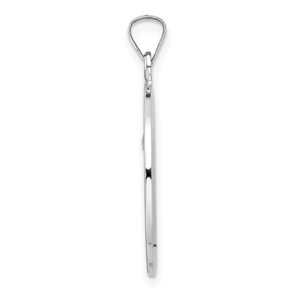 14k White Gold Polished Solid St Anthony Medal Pendant