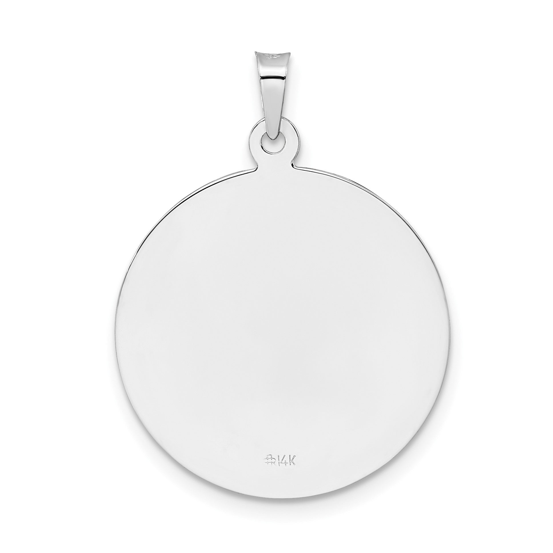 14k White Gold Polished Solid St Anthony Medal Pendant