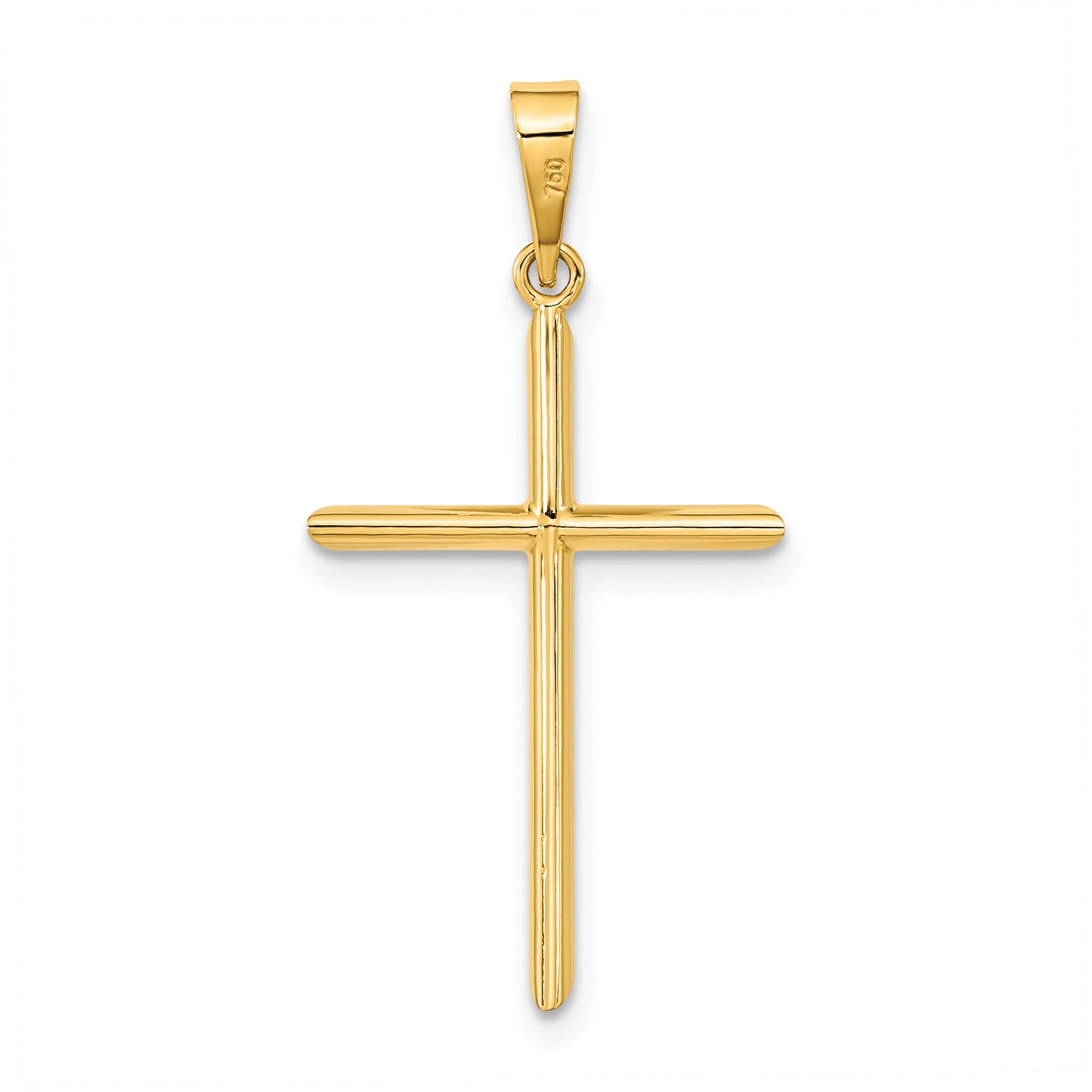 14K Polished Cross Pendant