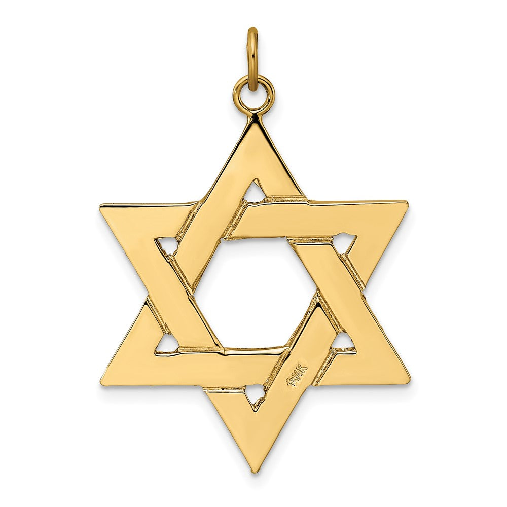 14k Polished Solid Star of David Pendant