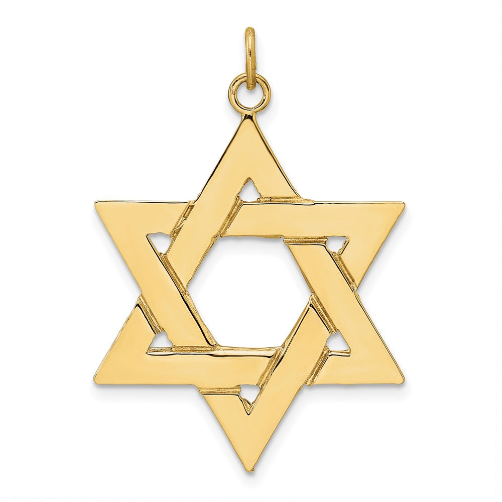 14k Polished Solid Star of David Pendant