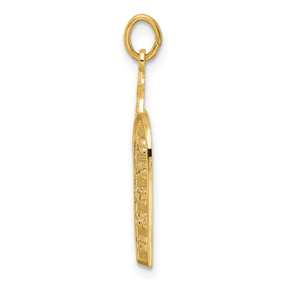 14k Polished Solid Ten Commandments and Star of David Pendant