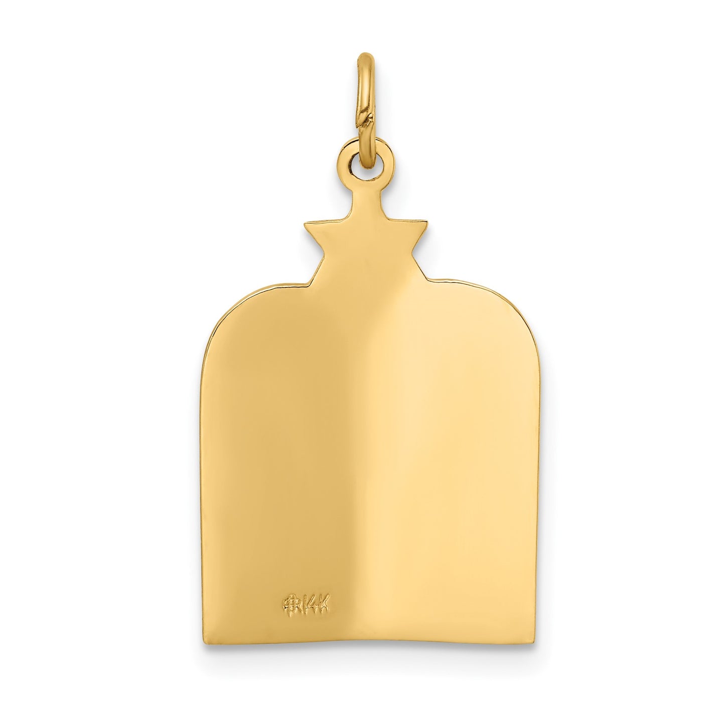 14k Polished Solid Ten Commandments and Star of David Pendant