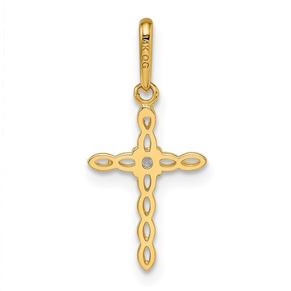 14k CZ Cross Pendant