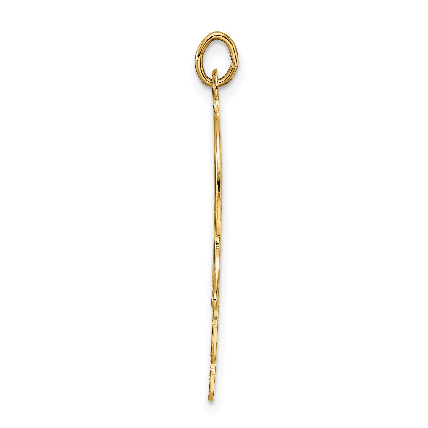 14k Polished Solid Filigree Hamsa Pendant