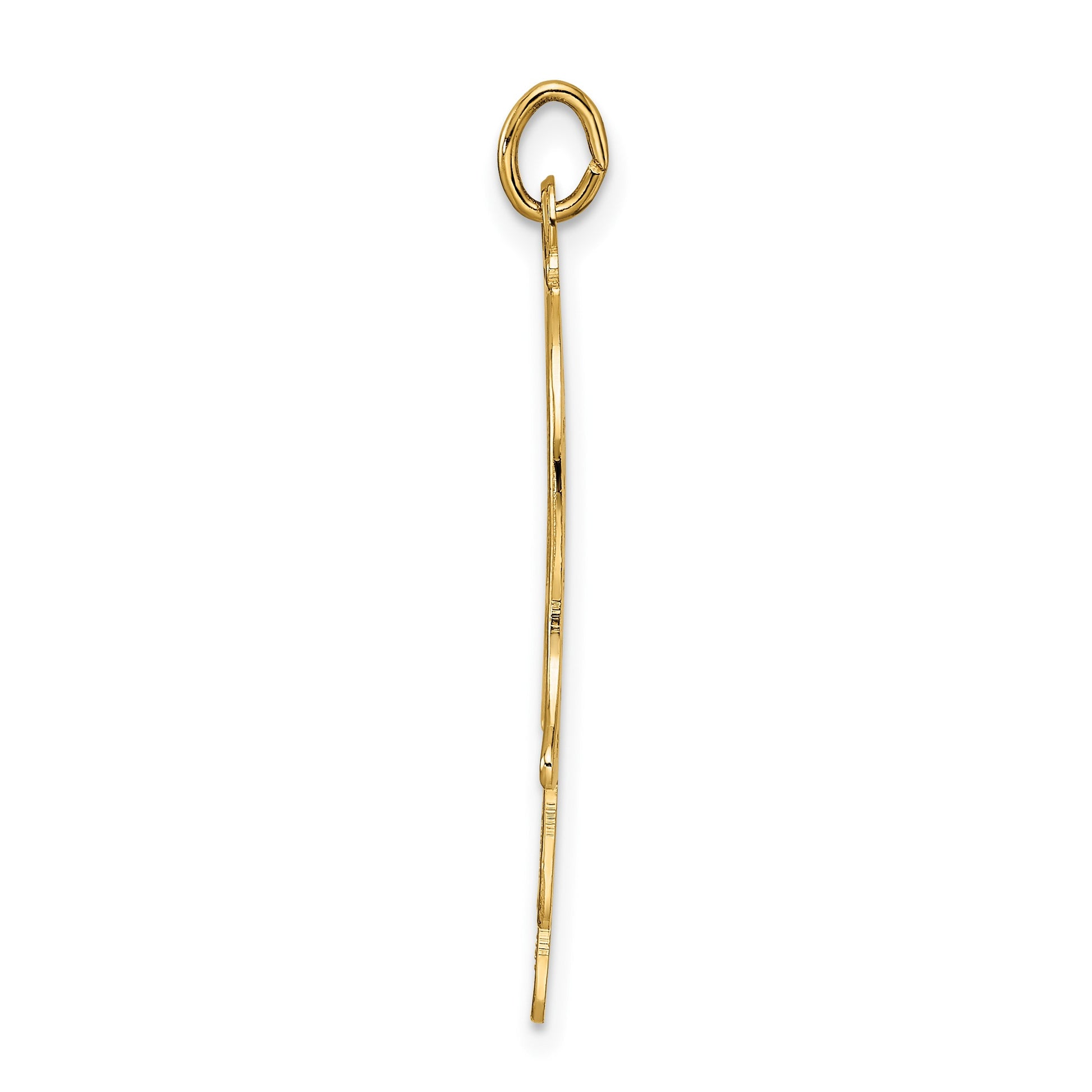 14k Polished Solid Filigree Hamsa Pendant