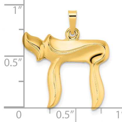 14k Polished Hollow Chai Symbol Pendant