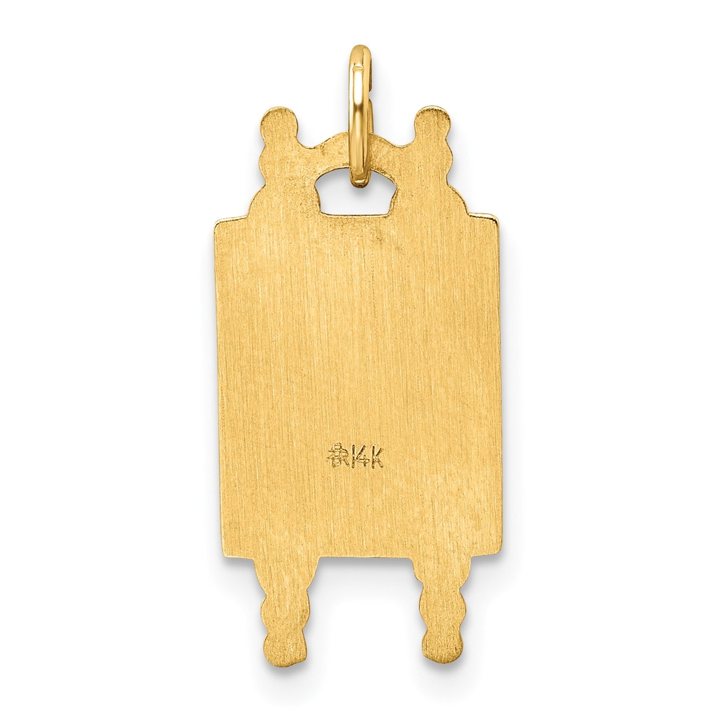 14k Polished Solid Torah with Blue and White Enameled Star of David Pendant