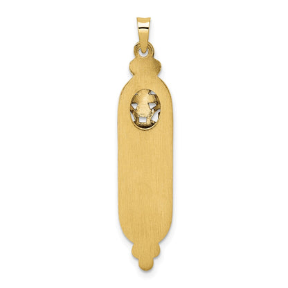 14k Polished and Textured Solid Mezuzah Pendant