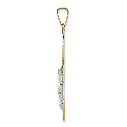 14k Two-tone Solid Crucifix Pendant