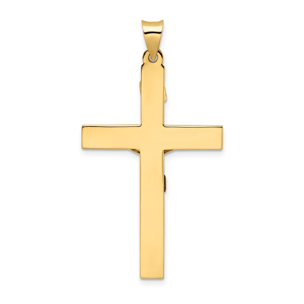 14k Two-tone Polished Solid INRI Crucifix Pendant