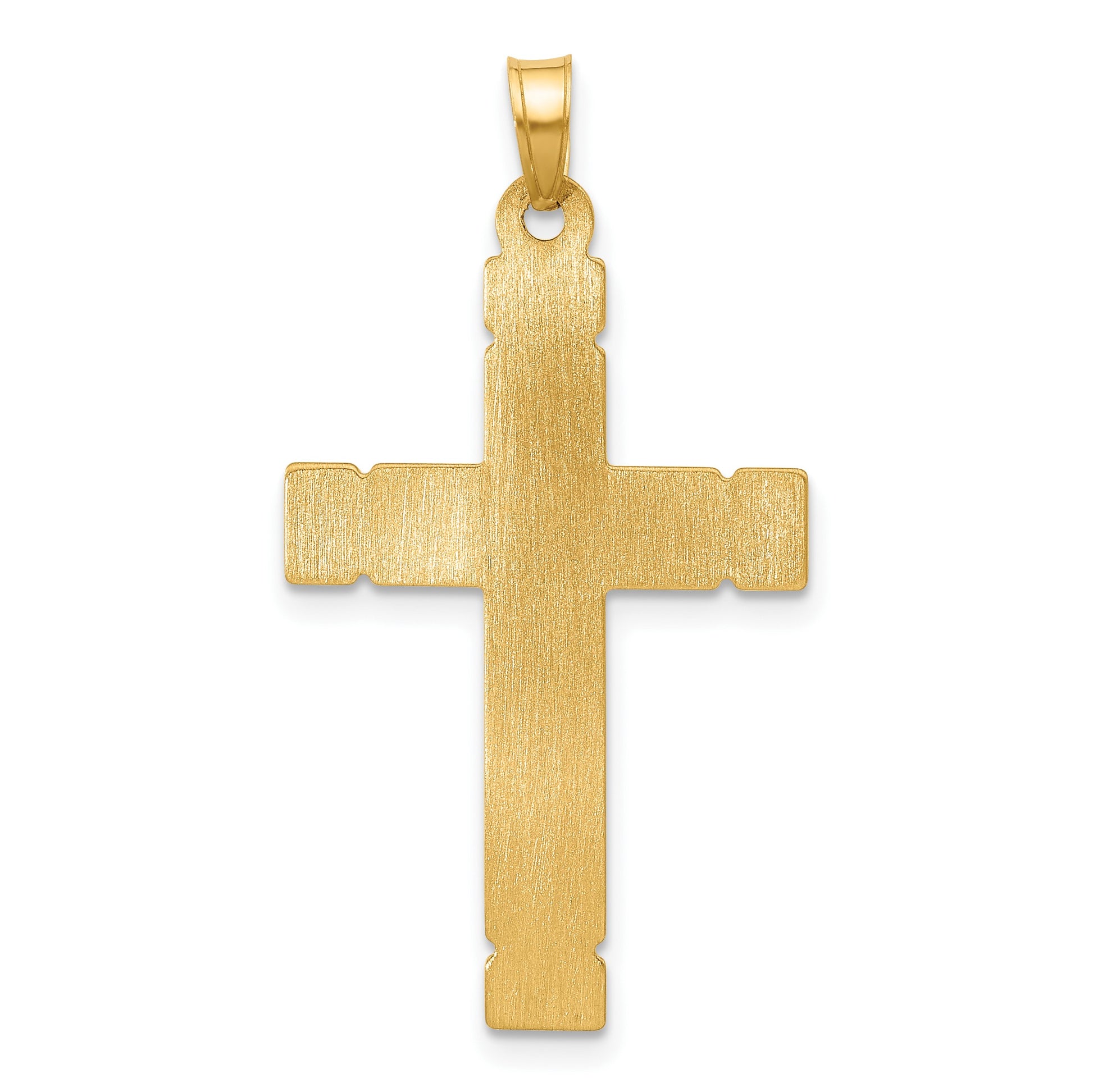 14k Two-Tone Hollow INRI Crucifix Pendant