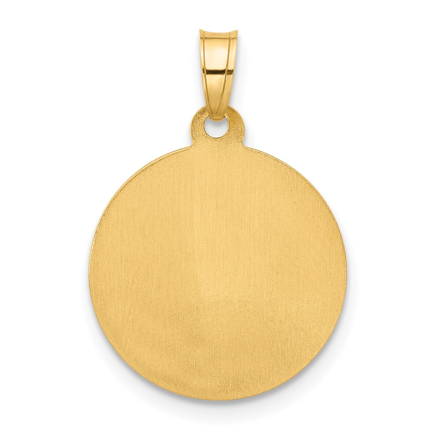 14k Polished and Satin Hollow Our Lady of Mt. Carmel Medal Round Pendant