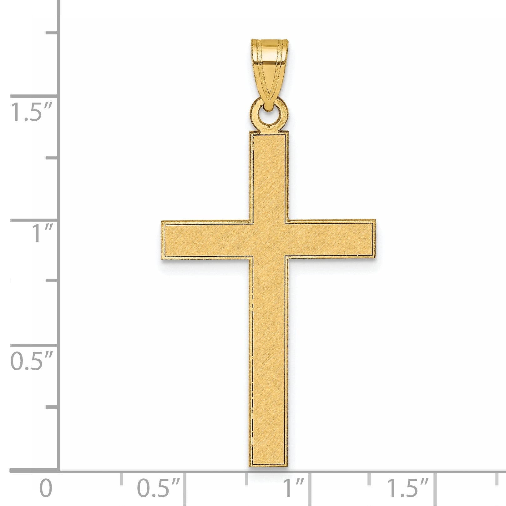 14k Florentine Satin Cross Pendant