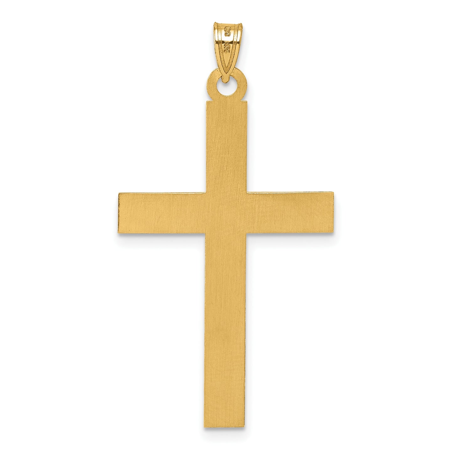 14k Laser Etched Cross Charm