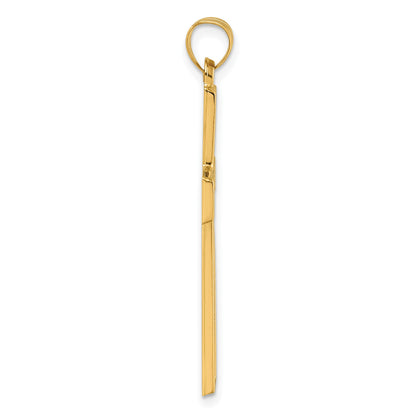 14k with White Rhodium Polished Latin Cross Pendant