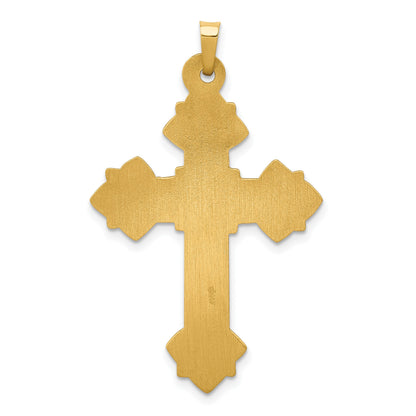 14k Hollow Fleur de Lis Cross Pendant