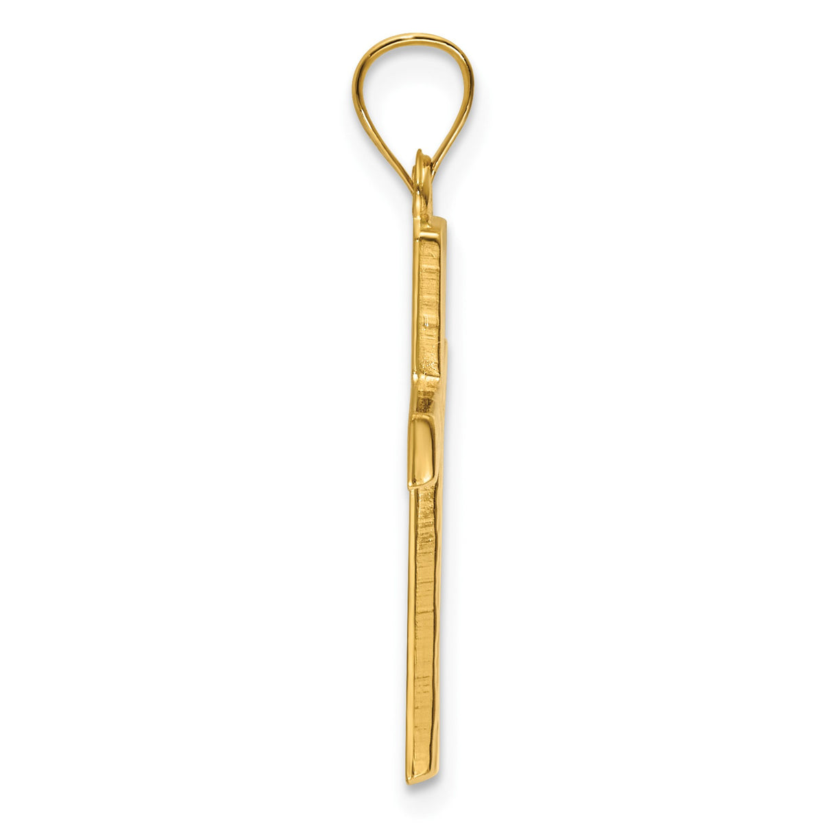 14k Diamond-cut Hollow Cross Pendant