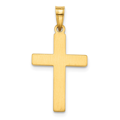 14k Diamond-cut Hollow Cross Pendant