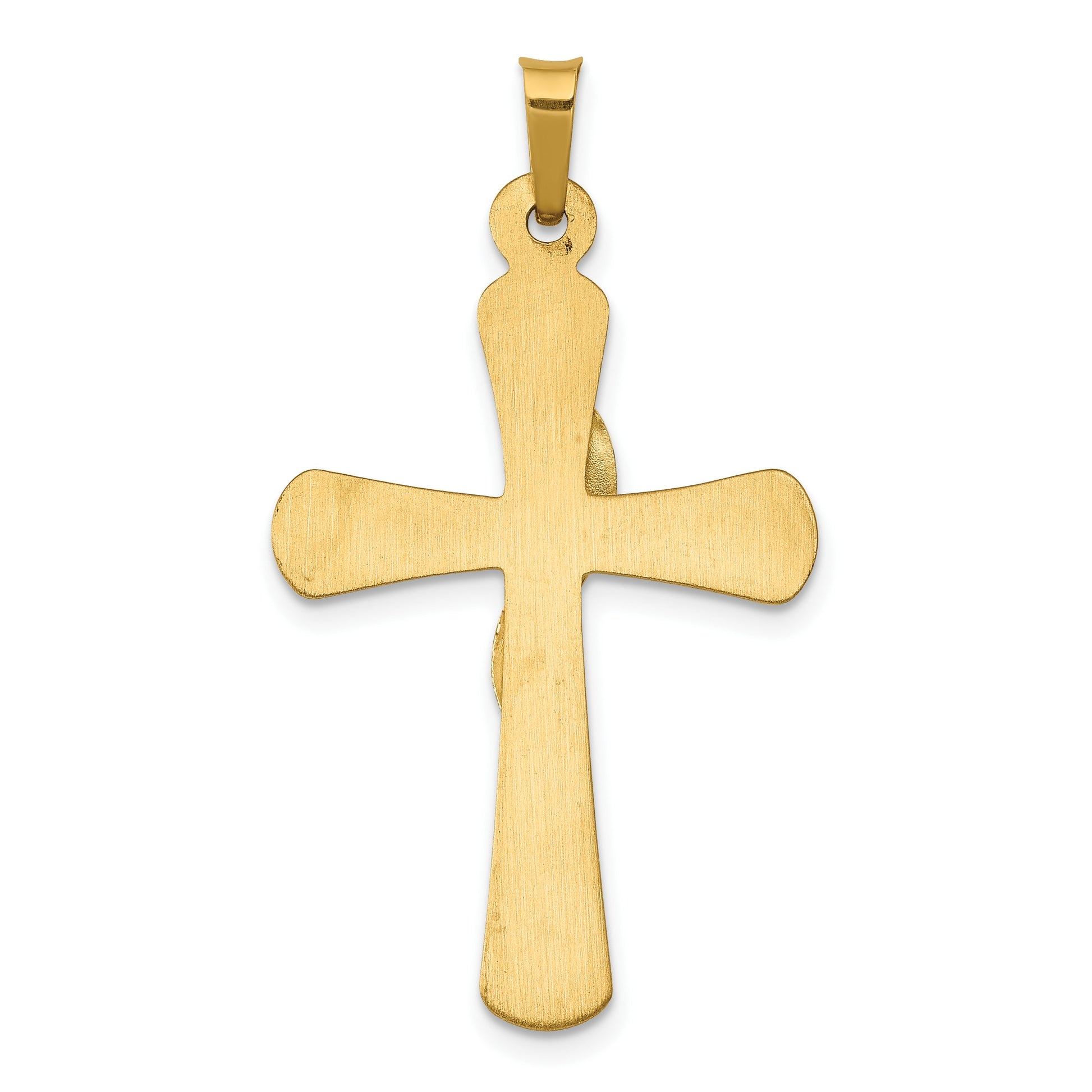 14K Two-Tone Hollow Cross with Drape Pendant