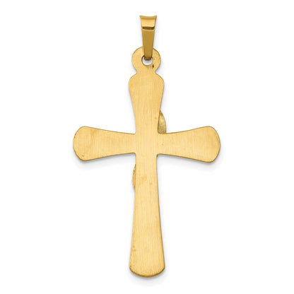 14K Two-Tone Hollow Cross with Drape Pendant