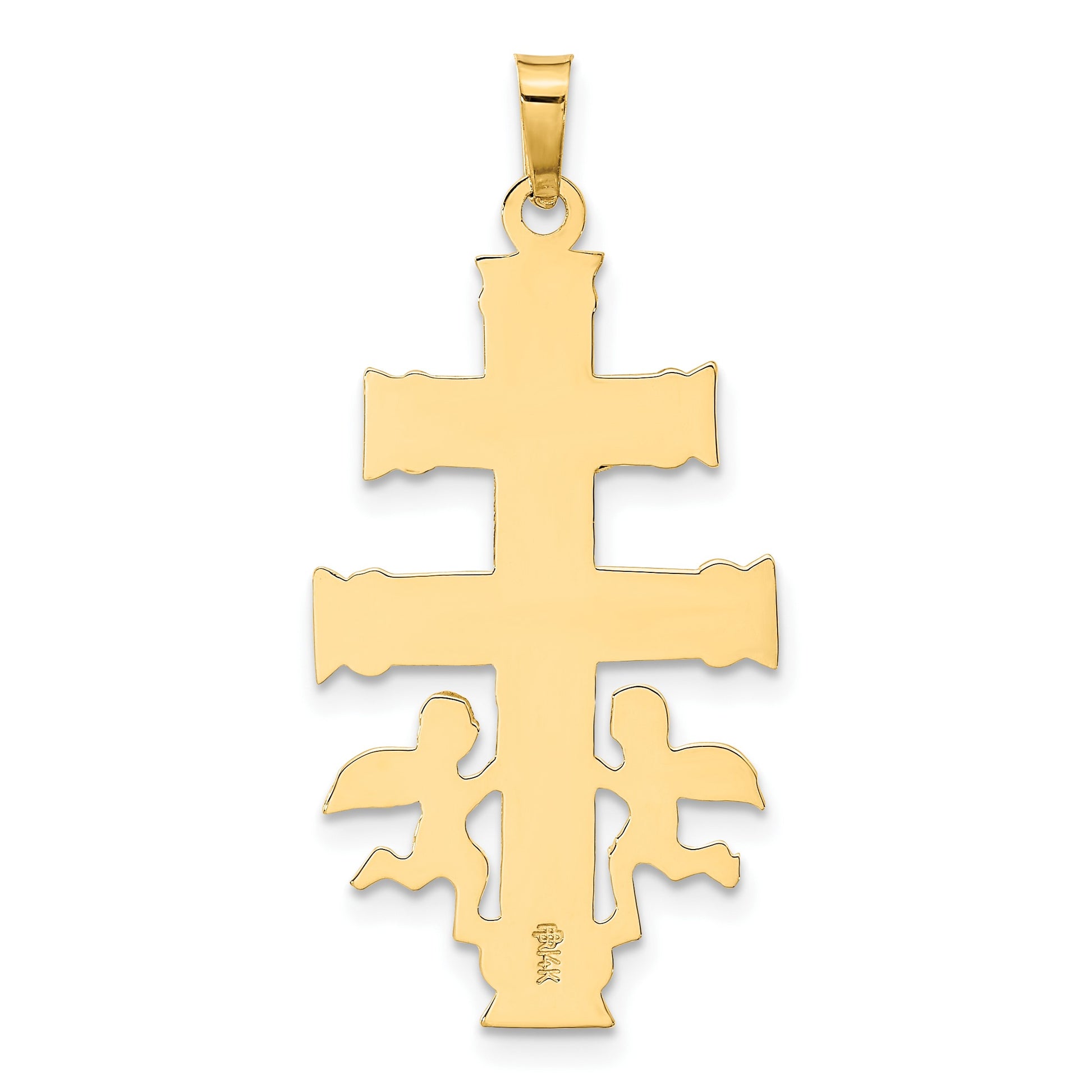 14k Two-tone Cara Vaca Crucifix Pendant