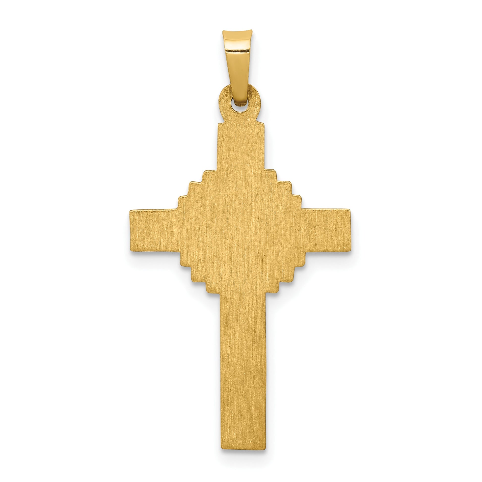 14k INRI Hollow Iona Crucifix Pendant