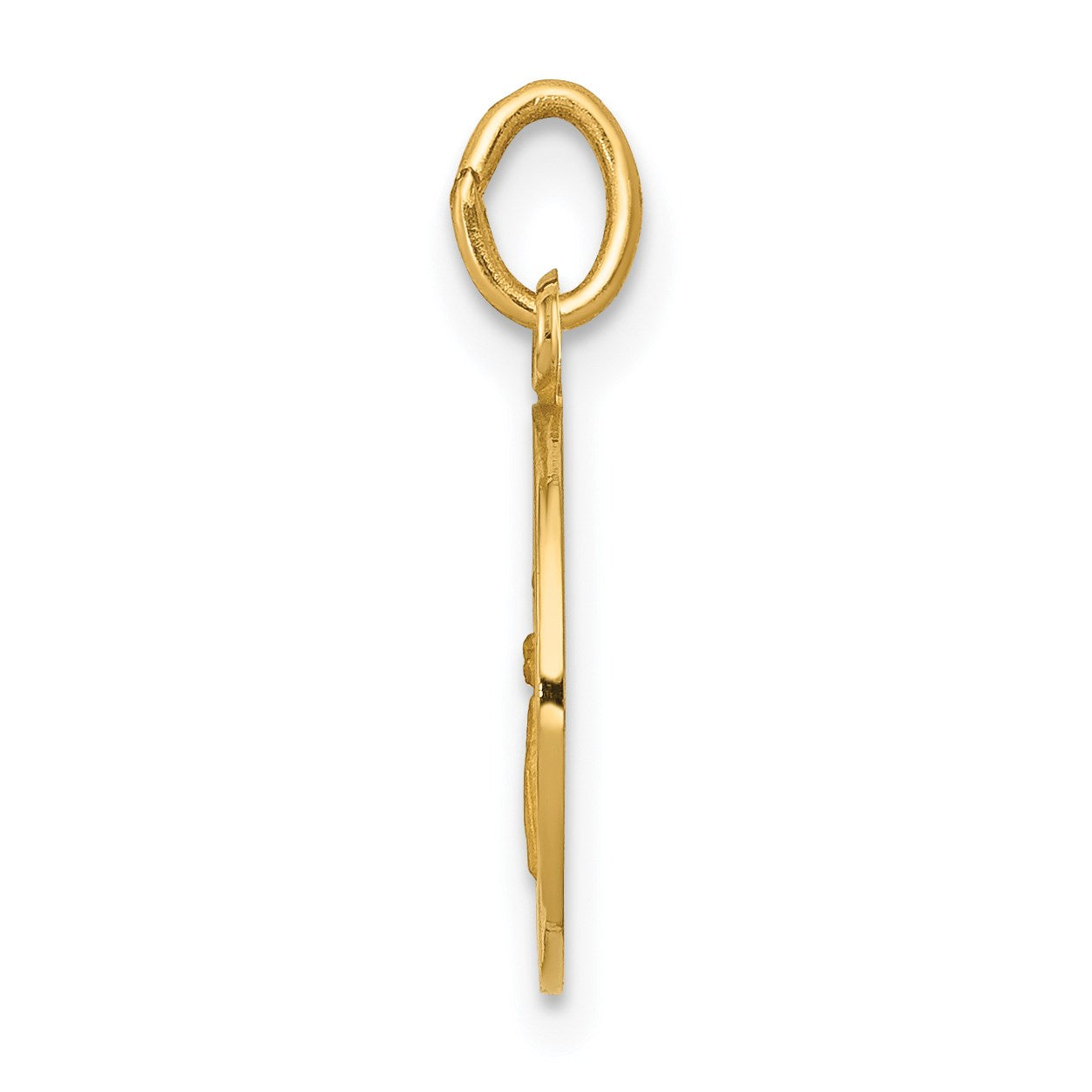 14k Polished and Satin Solid Our Guardian Angel Medal Charm