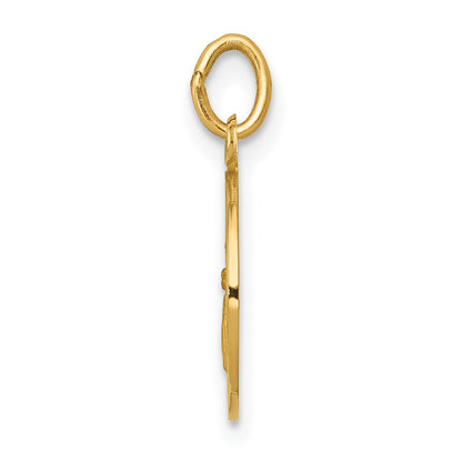 14k Polished and Satin Solid Our Guardian Angel Medal Charm
