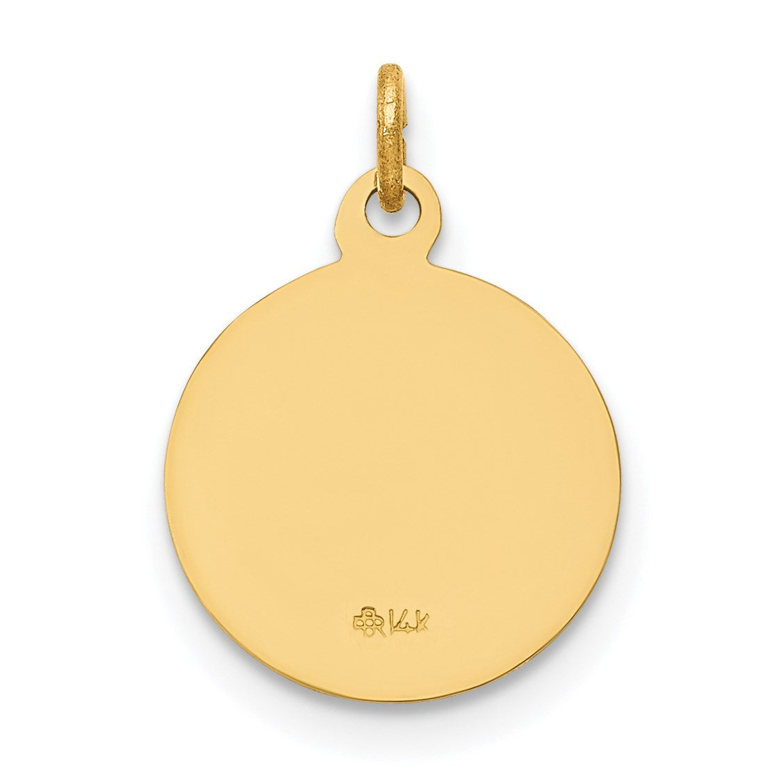14k Polished and Satin Solid Our Guardian Angel Medal Charm