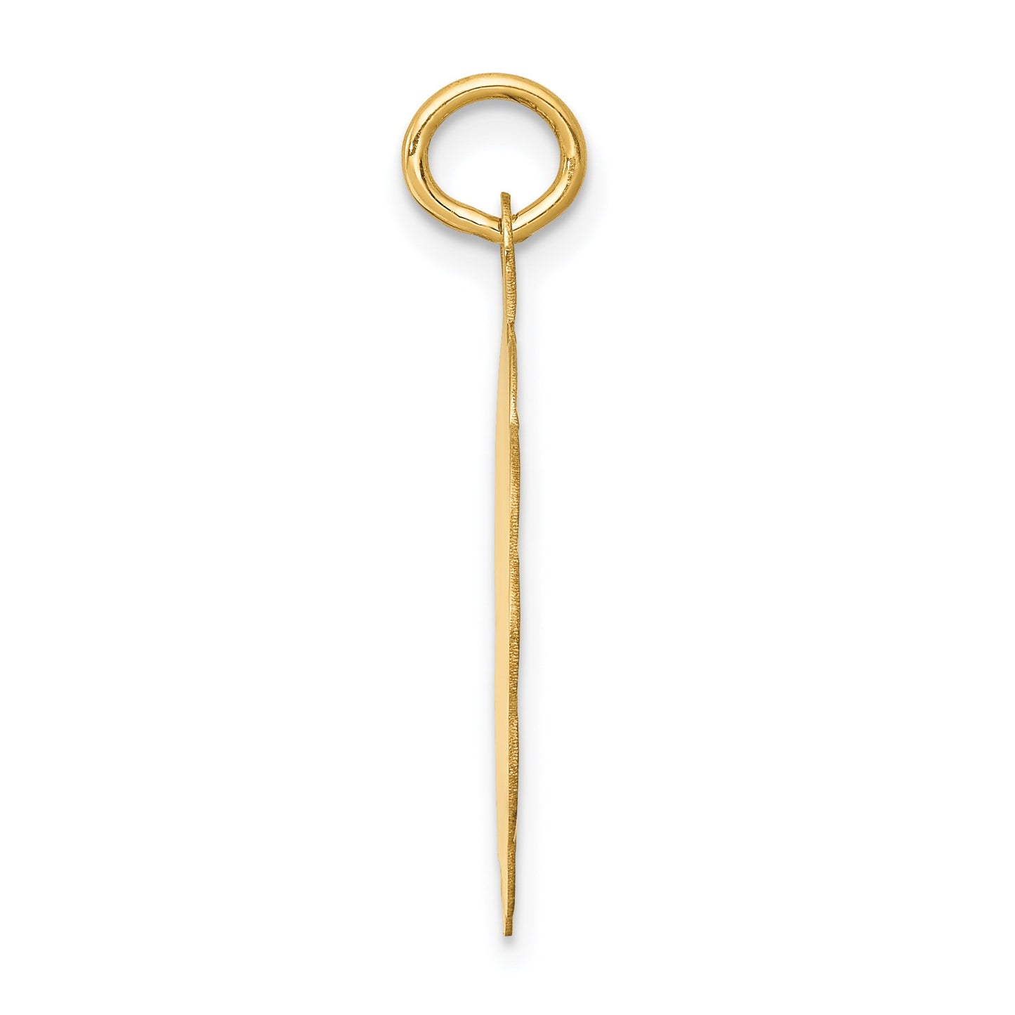14k Polished and Satin Solid FIRST HOLY COMMUNION Scalloped Edge Round Disc Pendant